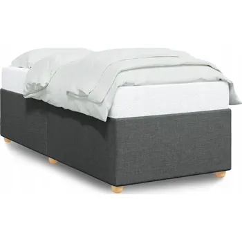 Postel Rám postele 190x90 cm, tmavě šedá, polyesterová tkanina, s roštem