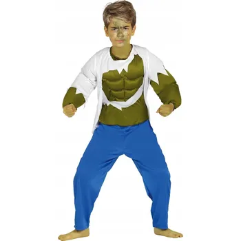 Karnevalový kostým KOSTÝM DĚTSKÝ HULK AVENGERS SUPERHRDINA 134-140 ZELENÝ SILÁK