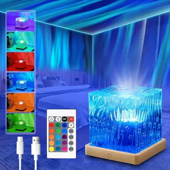 Lampička Polární záře Projektor Noční Oblohy Dotyková lampa Křišťálová 16 barev stropní