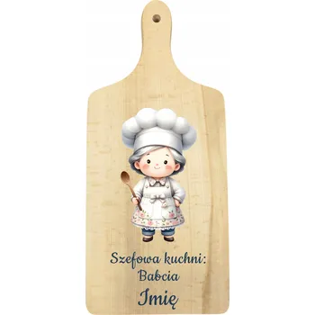 Obraz Dřevěné prkénko Personalizované s potiskem Den babičky Šéfkuchařka