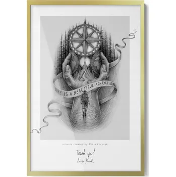 Obraz Úhledný zlatý rámeček 20 x 30 cm pro fotografování plakátů diplomů na vertikální úrovni