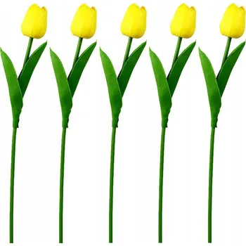 umělá květina Umělé tulipány žluté květy kytice tulipánů 5ks 33cm