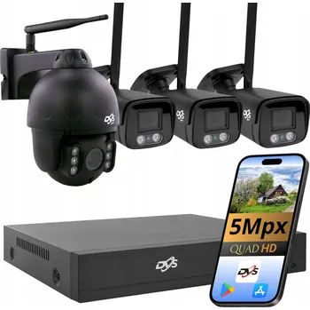 Bezpečnostní kamera WIFI SADA KAMER 3 KAMERY ČERNÉ, 1 OTOČNÁ, VENKOVNÍ KAMERY PRO DŮM DVS