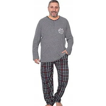 Pánské pyžamo 19012 TMAVĚ ŠEDÉ PÁNSKÉ PYŽAMO XXL-44