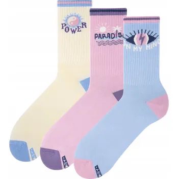 Dámské ponožky 3x Barevné Ponožky ZOOKSY Bavlněné Ponožky Dámské 36-40 Sada