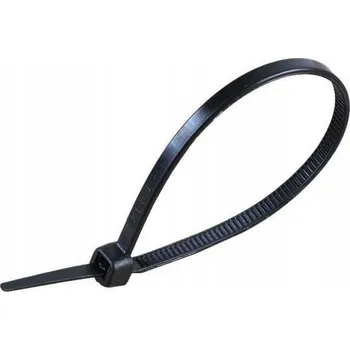 Stahovací páska Hadicová Spona V-TAC 3.5x250mm Černá 18kg Nylon66 (Balení 100 Ks) VT-6129