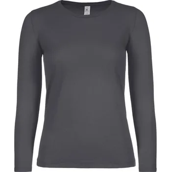 Dámská tunika B&C Dámské triko s dlouhým rukávem #E150 LSL Barva: Šedá tmavá, Velikost: L
