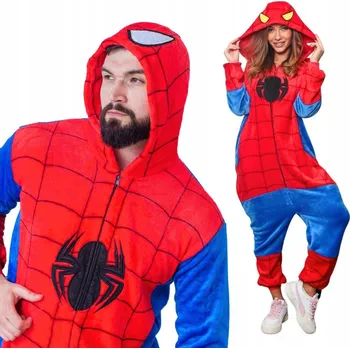 Karnevalový kostým Pyžamo Overal Kigurumi Kostým Spiderman Velikost M: 155 - 165 cm