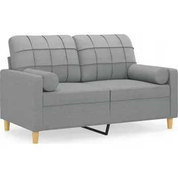 Pohovka Světle šedá 2místná pohovka s polštáři, 138 x 77 x 80 cm