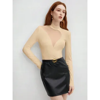 Body SHEIN SVĚTLE BÉŽOVÉ PŘILEHAVÉ BODY (S)