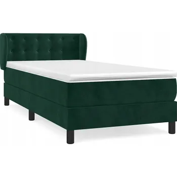 Postel Kontinentální postel s matrací, tmavě zelená, 203 x 83 x 78/88 cm