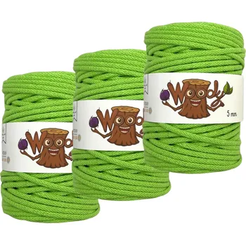 Příze 3x Woody 5 mm – Limetka (100m)