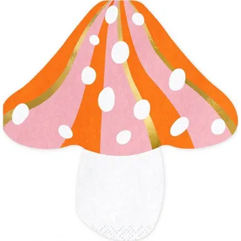 Papírový ubrousek Ubrousky tvarované - Houba Mochomůrka, rozměr 13x13.5cm - set 20ks (zn. PartyDeco)