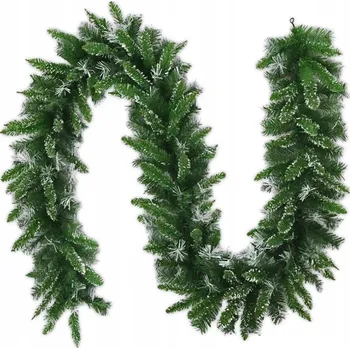 Vánoční dekorace Vánoční girlanda na stromeček umělá zasněžená řetěz 300 cm