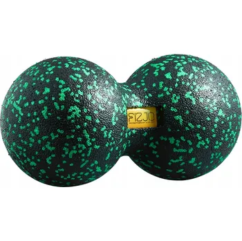 Masáž Dvojitý masážní míček 4FIZJO 16 cm x 8 cm černý, zelený