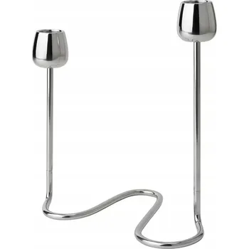 Svícen IKEA SILVERPARON Svícen na 2 svíčky, stříbrný, 20 cm