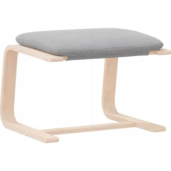 Taburet Podnožka z masivního březového dřeva, světle šedá, 51x41x40 cm