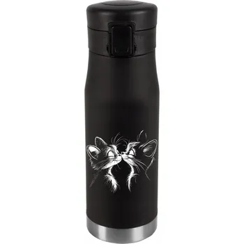 Termohrnek Termohrnek s vakuovou izolací Personalizace Svátek Narozeniny Stříbrný KOČKY 027