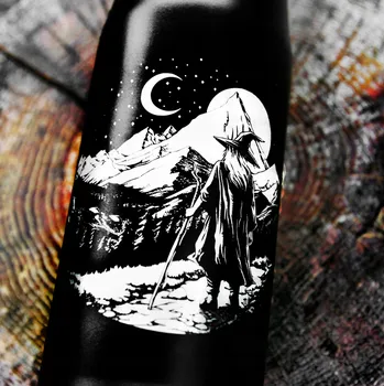 Termoska Termohrnek Termoska 600 ml Dárek k narozeninám, jmeninám, gravírování ČARODĚJ