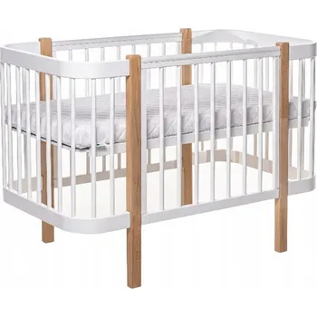 Dětská postýlka DĚTSKÁ POSTÝLKA AURELIA KOJENECKÉ BUKOVÁ se sklápěcí bočnicí + MATRACE