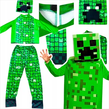 Karnevalový kostým KOSTÝM MINECRAFT PRO CHLAPCE CREEPER - MASKA A OBLEČENÍ, PŘEVLEK NA PLES