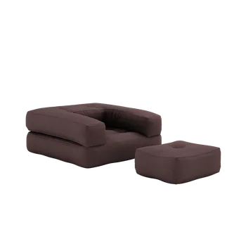 Křeslo KARUP rozkládací křeslo CUBE 3v1 tmavě hnědá 815715090190