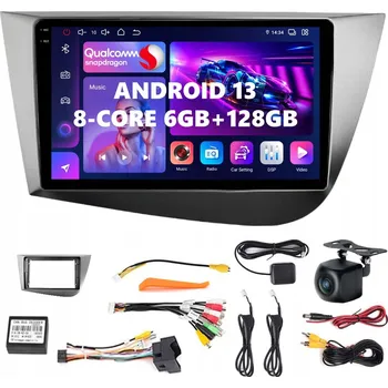 Autorádio ANDROID 13 AUTORÁDIO PRO SEAT LEON MK2 2005-2012 s CARPLAY a ANDROID AUTO, SIM, 6GB/128GB