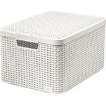 CURVER Košík STYLE L, umělý ratan, s víkem, 30 l, barva krémová
