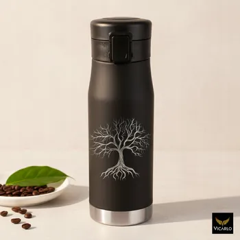 Termohrnek Termohrnek s personalizací, Dárek k narozeninám, stříbrný stromeček 038