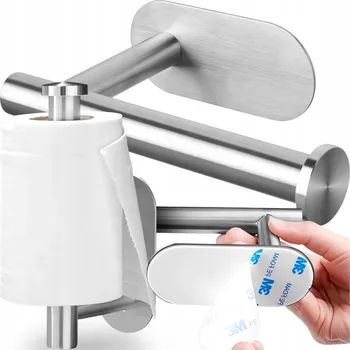 NÁlepky na KOUPELNU VOLNĚ STOJÍCÍ DRŽÁK NA HÁDKOVÝ PAPÍR STŘÍBRNÝ