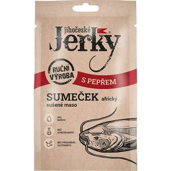 Sušené maso Jihočeské Jerky Sumeček africký s pepřem 15g