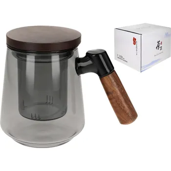 Hrnek se sítkem a víčkem, skleněný, na čaj a bylinky 0,5 l