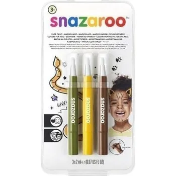 Výtvarná barva Snazaroo Štětce s barvou na obličej - džungle 3 ks