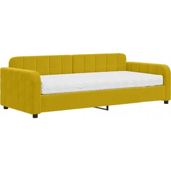 Postel Denní postel 2 v 1 s matrací, žlutá, 224 x 100 x 71 cm