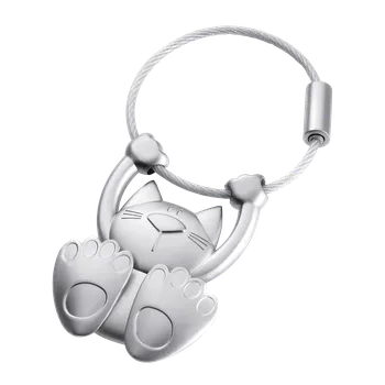 Školní batoh Klíčenka Troika, stříbrná kočka