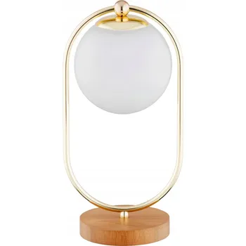 Lampička STOLNÍ LAMPA KANCELÁŘSKÁ ALFA OVAL 9438 DŘEVO / ZLATÁ