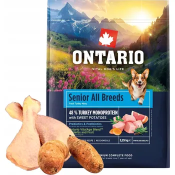 Krmivo pro psa ONTARIO SENIOR 2,25KG Mono proteinové Krmivo pro starší psy s krůtím masem