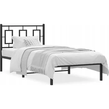 Postel Černý rám postele z kovu 196 x 95 x 91 cm, pro matrace 90 x 190 cm