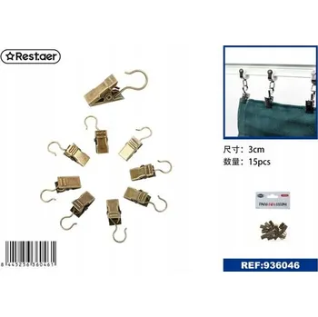 Obraz Mosazná svorka na záclony 15 kusů