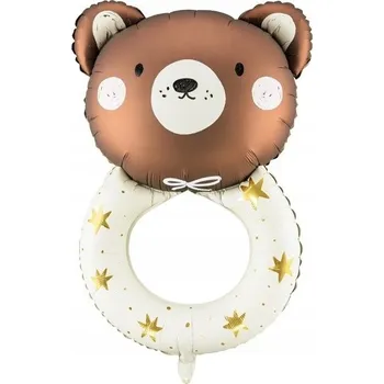 Balónek Fóliový balónek Chrastítko medvídek, 61x88 cm, mix barev