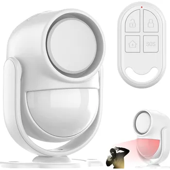 Pohybové čidlo Alarm PIR detektoru pohybu s hlasitostí 125 dB + dálkové ovládání - pro dům, chatu, karavan