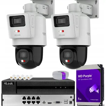 Bezpečnostní kamera Sada pro monitoring HiLook PTZ-N2D400M-DE/14 (x2) + NVR-8CH-4MP/8P