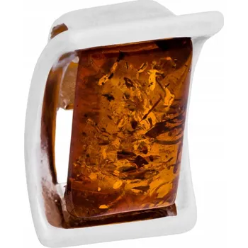 Přívěsek Přívěsek Siju Z304 stříbrný s jantarem 13 x 9 mm