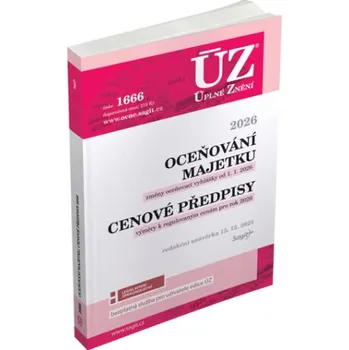 ÚZ č. 1666: Oceňování majetku, cenové předpisy 2026 - Nakladatelství Sagit (2026, brožovaná)