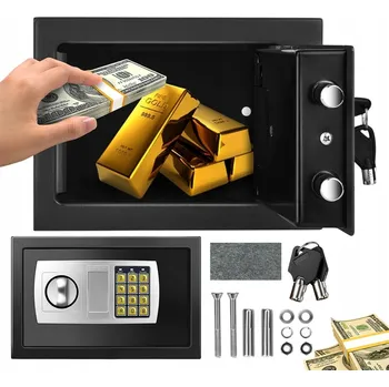 Trezor DOMÁCÍ TREZOR KANCELÁŘSKÝ TREZOR KASIČKA S ELEKTRONICKÝM ZÁMKEM NA KÓD BEZPEČNOSTNÍ SKŘÍŇ