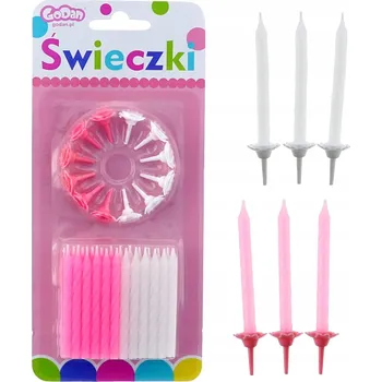 Dortová svíčka SVÍČKY Dekorativní Dortové NAROZENINOVÉ Sada 24/12 Kolekce RŮŽOVÁ Č. 4