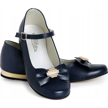 Chlapecké polobotky Společenské boty pro dívky, tmavě modré KBD-805, elegantní, velikost 37 (24,6 cm)