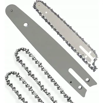 Pilový řetěz SADA 2X ŘETĚZ 8" + VODÍCÍ LIŠTA NA ŘETĚZOVÉ PILY AKUMULÁTOROVOU 45 ČLÁNKŮ 1/4" 1,1mm
