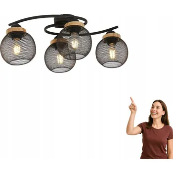 Kulatý Stropní Svítidlo Globo 60 x 22 cm béžová, hnědá, černá