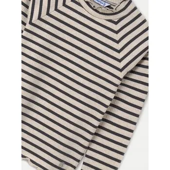 Dívčí tričko Mayoral dětské tričko s dlouhým rukávem bavlna béžové barvy, velikost 170